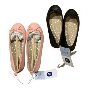 Cat & Jack kid’s Flats - Soft Pink and Classic Black